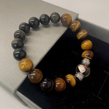 Tiger Eye & Gold Sheen Obsidian NFC Courage Bracelet