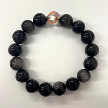 Black Obsidian Silver Sheen NFC Energy Bracelet