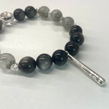 Black Obsidian & Gray Rutilated Quartz NFC Calm Bracelet